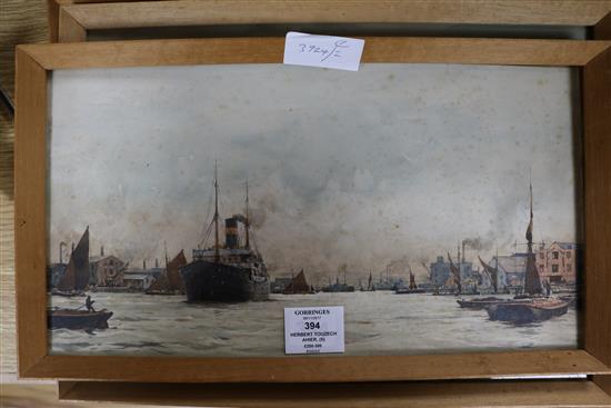 Herbert Touzech Ahier, Shipping scenes Largest 27 x 37cm